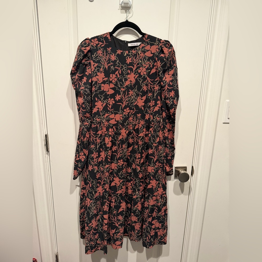 Elegant Long Sleeve Floral Dress